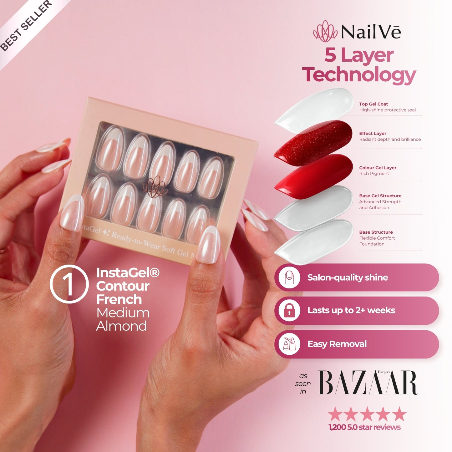 NailVē InstaGel® Starter Kit | Medium Almond | Your 14-Day Reset