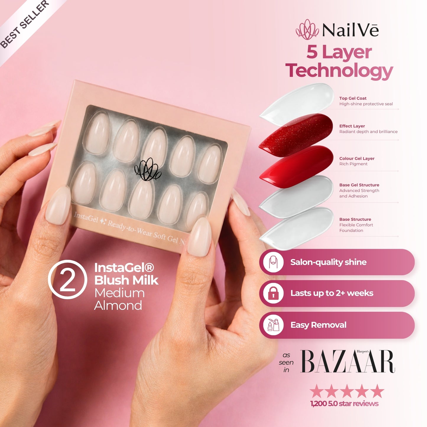 NailVē InstaGel® Starter Kit | Medium Almond | Your 14-Day Reset
